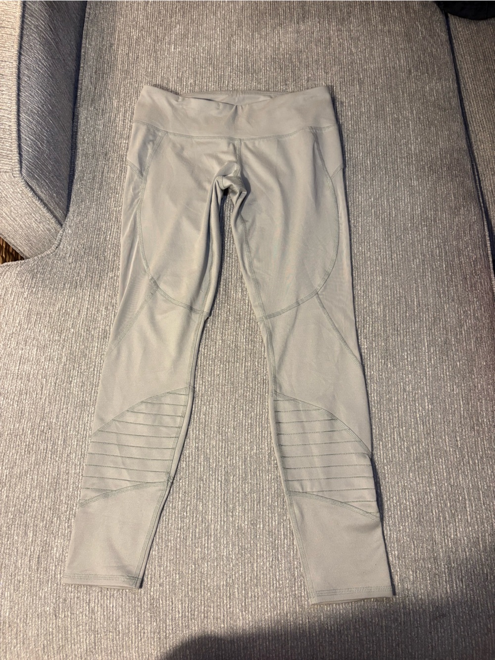 Abercrombie & Fitch Light Gray Textured Athletic Leggings